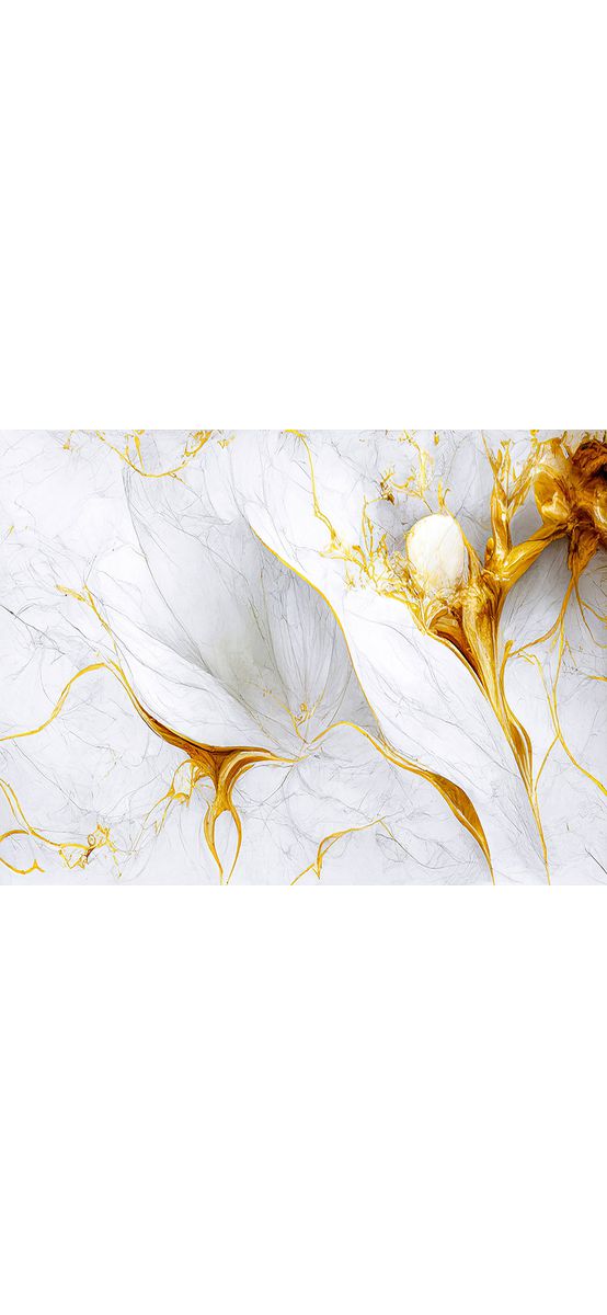 Fototapet cu model abstract Swirls of Liquid Marble, imitaţie marmură gri cu detalii bej aurii, 368x254cm