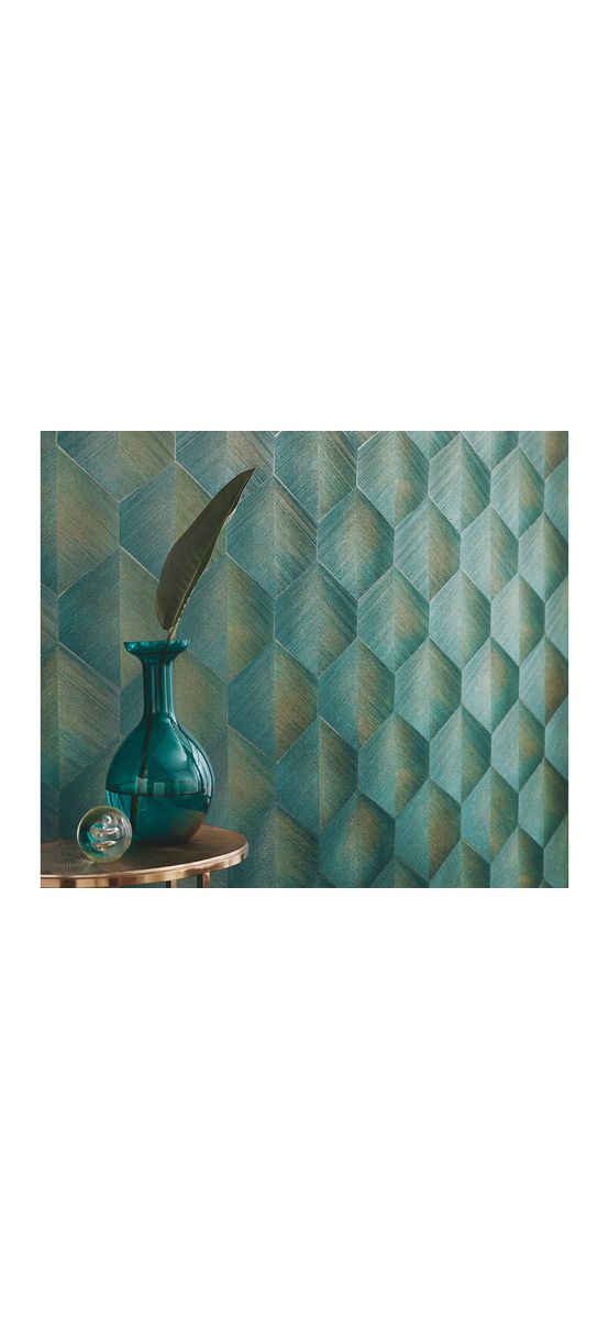 Tapet verde cu model geometric, Erismann GMK4 1037019, vlies extralavabil