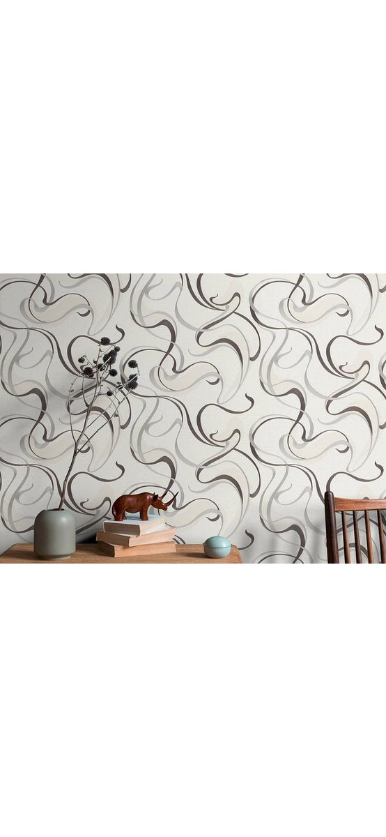 Tapet modern alb cu model gri, Spotlight 1010510