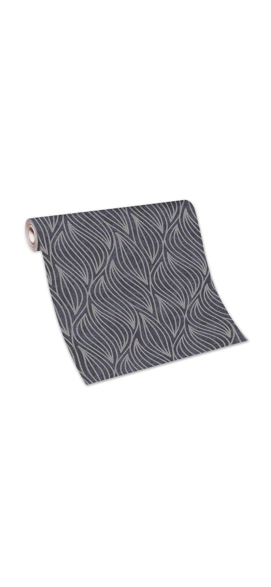 Tapet modern negru cu model geometric argintiu, Carat 1006337