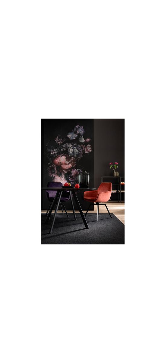 Tapet negru cu flori, Marburg, New Spirit 32755, 159x270 cm