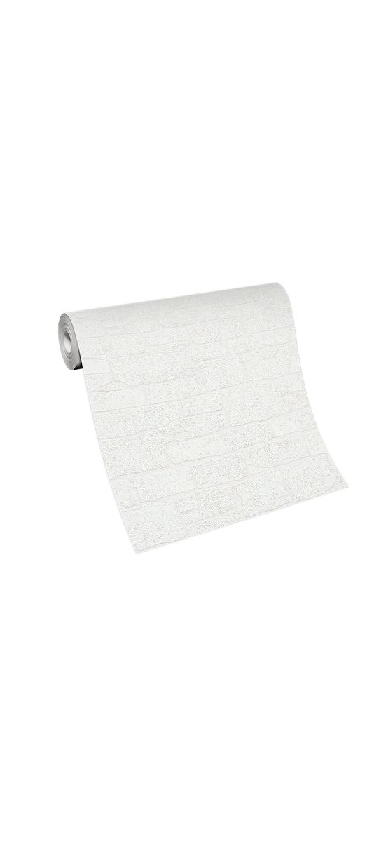 Tapet imitaţie zid piatră albă cu sclipici argintiu, Erismann Imitations 1009101