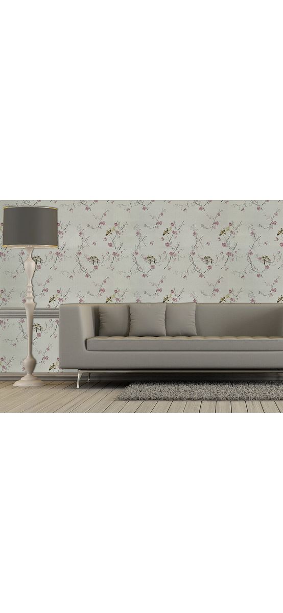 Tapet PVC autoadeziv flori roz Garden Bird