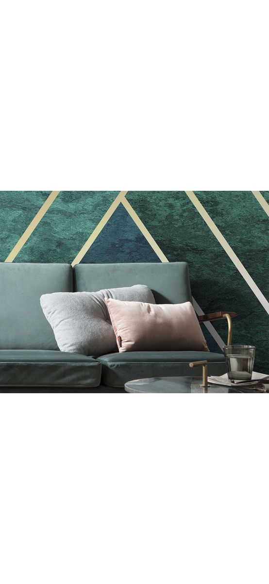 Fototapet Artdeco, Komar, model geometric verde, pe suport vlies, 300x250 cm