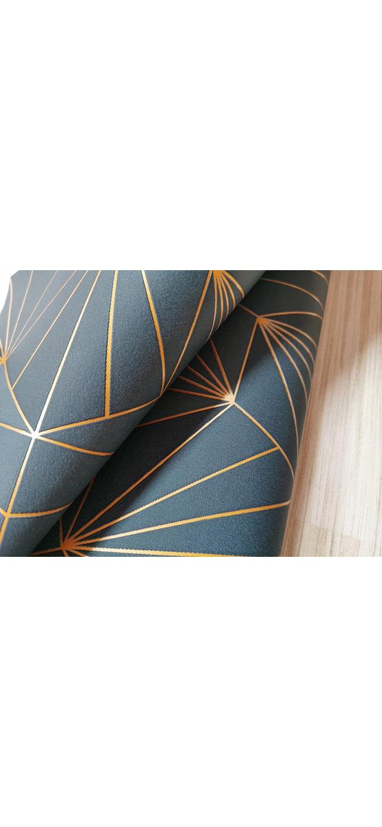 Tapet modern verde, Ugepa, cu model geometric auriu, Galactik L94901