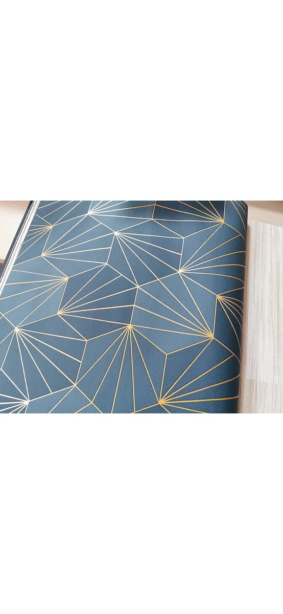 Tapet modern verde, Ugepa, cu model geometric auriu, Galactik L94901