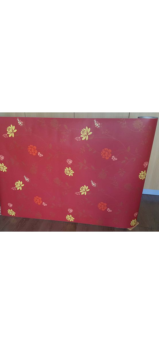 Autocolant perete Onela, MagicFix, vişiniu cu model floral, 100 cm lăţime