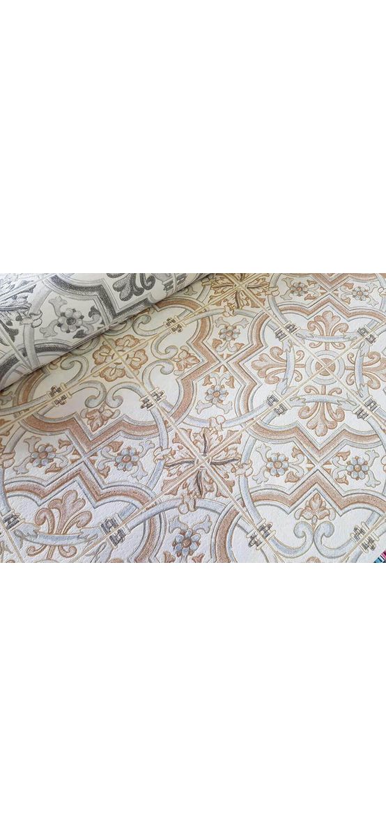 Tapet imitaţie faianţă bej Maroc Easy Wall, PS International, decorațiune perete, rolă tapet 53x100 cm