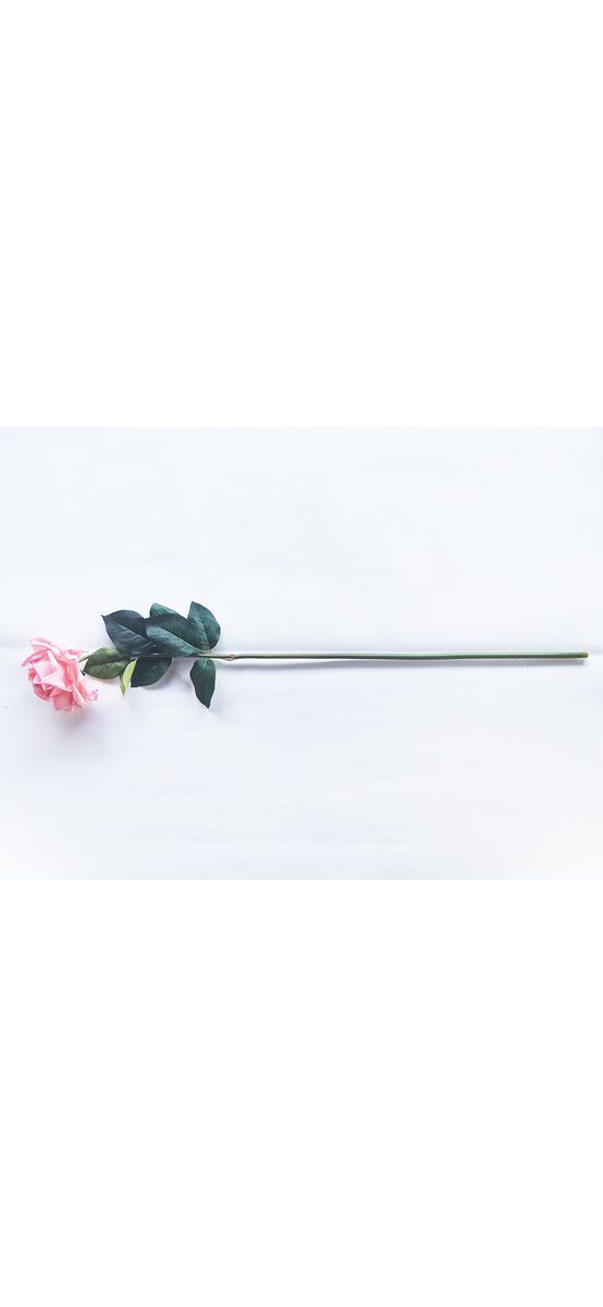 Trandafir artificial roz-somon, 75 cm înălţime