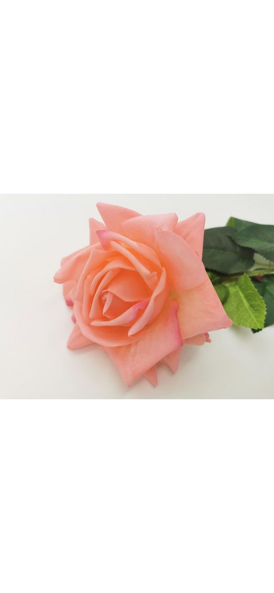 Trandafir artificial roz-somon, 75 cm înălţime