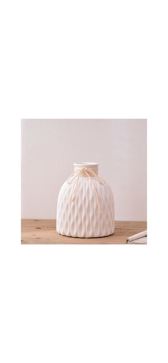 Aranjament flori artificiale şi frunze roz pal, în vas din ceramică albă, 45 cm