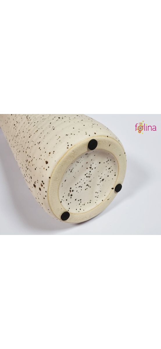 Vază ceramică tip ulcior, crem nisipiu, 28 cm înălţime