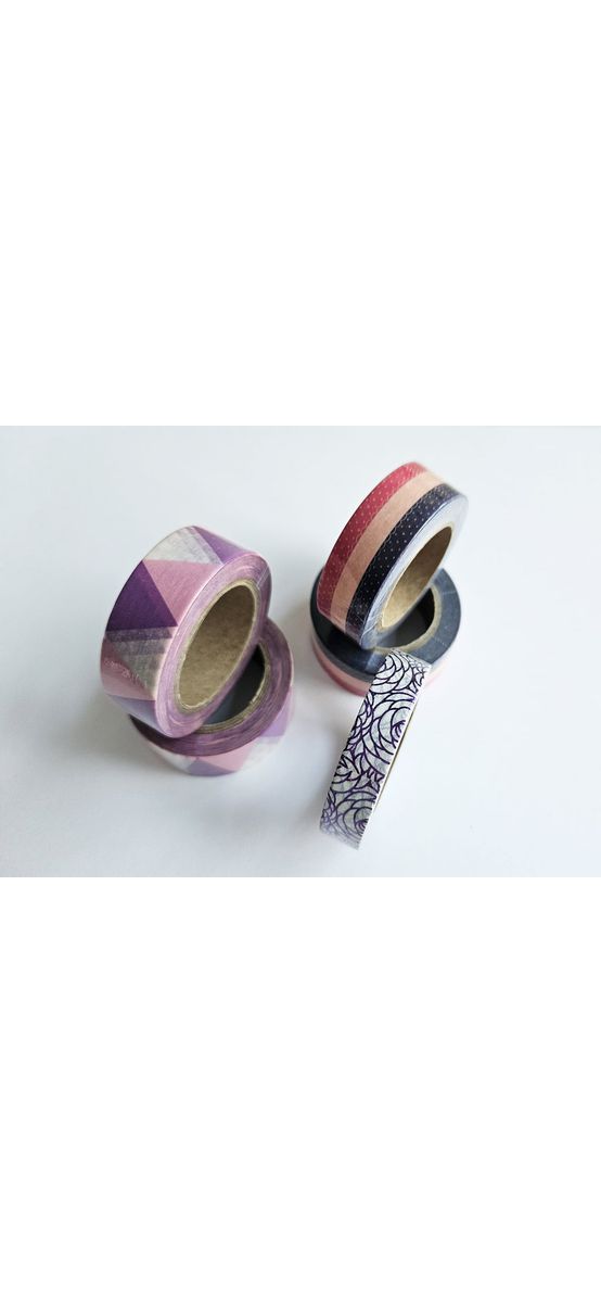 Set 5 role washi tape, bandă adezivă decorativa, Folina MIX2