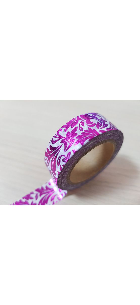 Bandă adezivă Washi Tape Barock, Folina, culoare mov, dimensiune bandă 15 mm lăţime x 10 m lungime