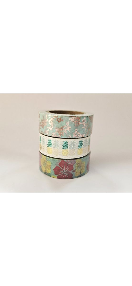 Set 3 role washi tape, benzi adezive decorative exotic design