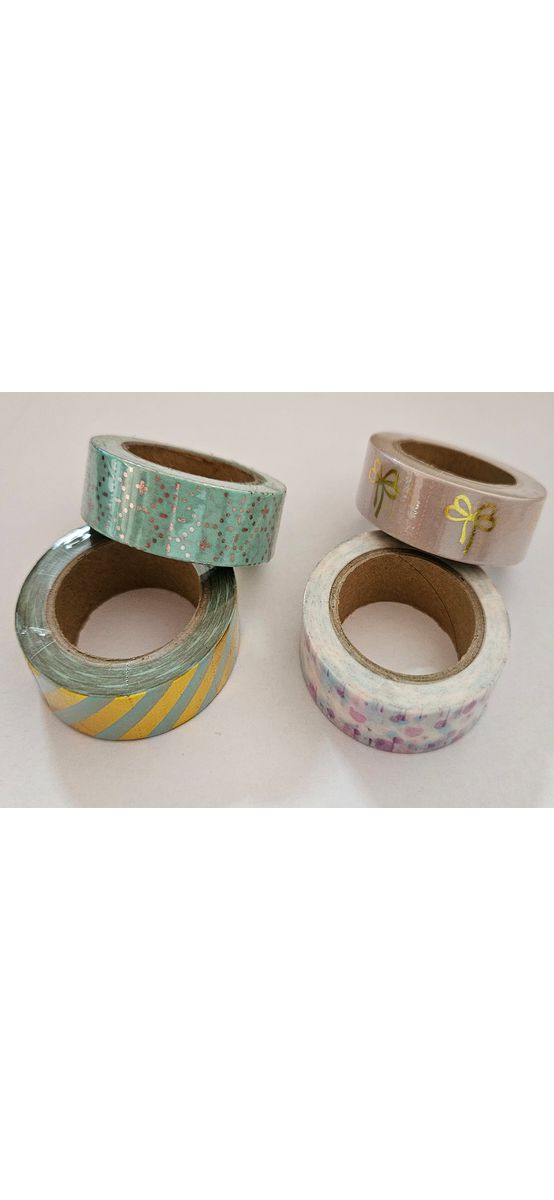 Set 4 role washi tape, benzi adezive decorative pastel