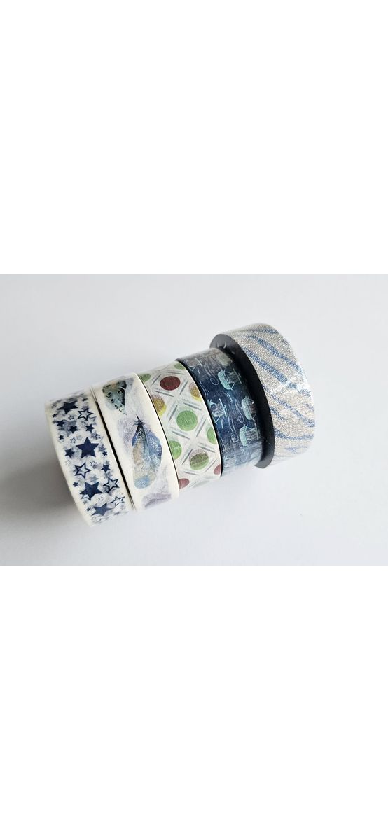Set 5 role washi tape, bandă adezivă, Folina MIX3, 15 mmx10 m