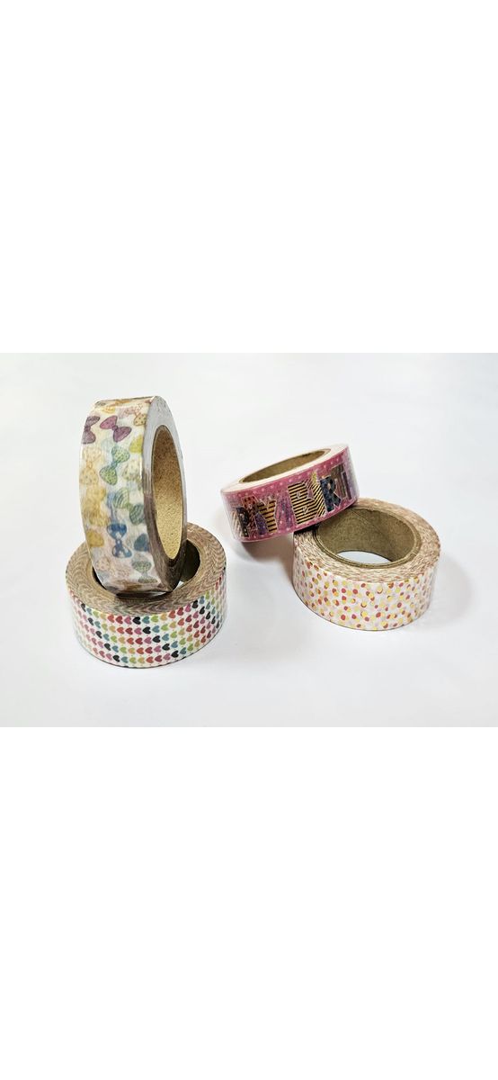 Set 4 role washi tape, benzi adezive Happy Birthday