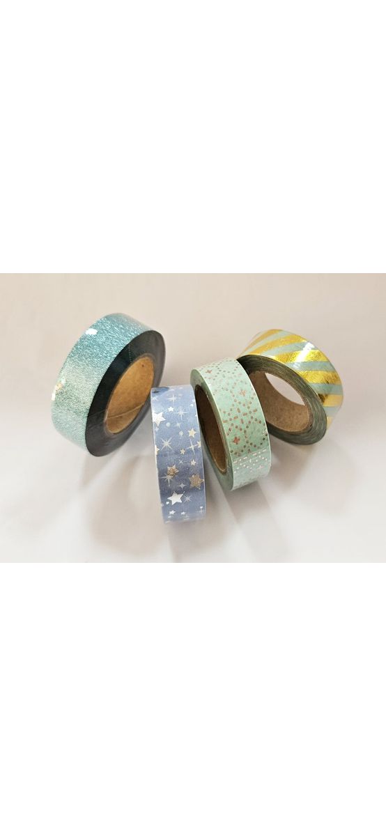 Set 4 role washi tape Dream, benzi adezive decorative turcoaz